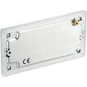 BG Electrical Flatplate Screwless Polished Chrome - Double, blank plate