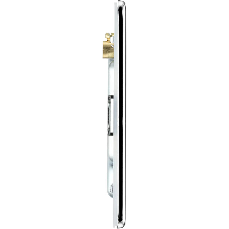 BG Electrical Flatplate Screwless Polished Chrome - Double, blank plate