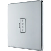 BG Electrical Flatplate Screwless Polished Chrome - Unswitched and fused