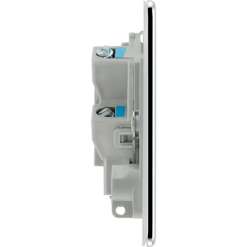 BG Electrical Flatplate Screwless Polished Chrome - Unswitched and fused