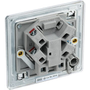 BG Electrical Flatplate Screwless Polished Chrome - Unswitched and fused with flex outlet