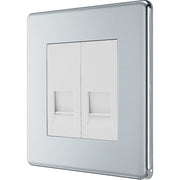 BG Electrical Flatplate Screwless Polished Chrome - Double, telephone socket, master