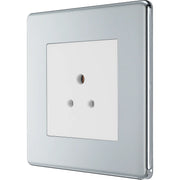 BG Electrical Flatplate Screwless Polished Chrome - 2A, single, unswitched, round pin