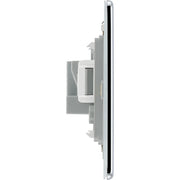 BG Electrical Flatplate Screwless Polished Chrome - 2A, single, unswitched, round pin