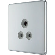 BG Electrical Flatplate Screwless Polished Chrome - 5A, single, unswitched, round pin