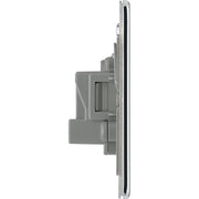 BG Electrical Flatplate Screwless Polished Chrome - 5A, single, unswitched, round pin