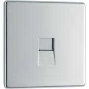 BG Electrical Flatplate Screwless Polished Chrome - Single, telephone socket, master