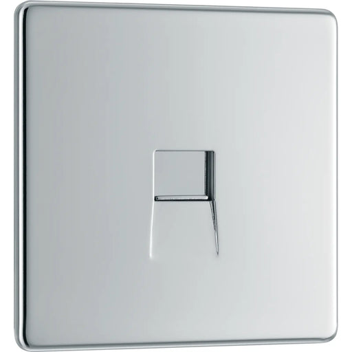 BG Electrical Flatplate Screwless Polished Chrome - Single, telephone socket, master
