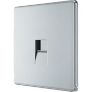 BG Electrical Flatplate Screwless Polished Chrome - Single, telephone socket, master