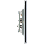 BG Electrical Flatplate Screwless Polished Chrome - Double, co-axial