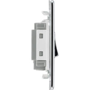 BG Electrical Flatplate Screwless Polished Chrome - 3 pole fan isolator, fused