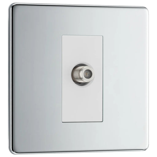 BG Electrical Flatplate Screwless Polished Chrome - Single, satellite