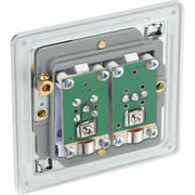 BG Electrical Flatplate Screwless Polished Chrome - Double, satellite and co-axial