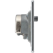 BG Electrical Flatplate Screwless Polished Chrome - Quadplex, 2 x sat, BT outlet and co-ax returned - screened