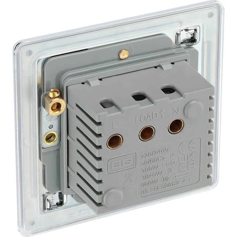 BG Electrical Flatplate Screwless Polished Chrome - Hotel key card switch