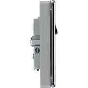 BG Electrical Flatplate Screwless Polished Chrome - Single switched, single pole, with 2 x USB A