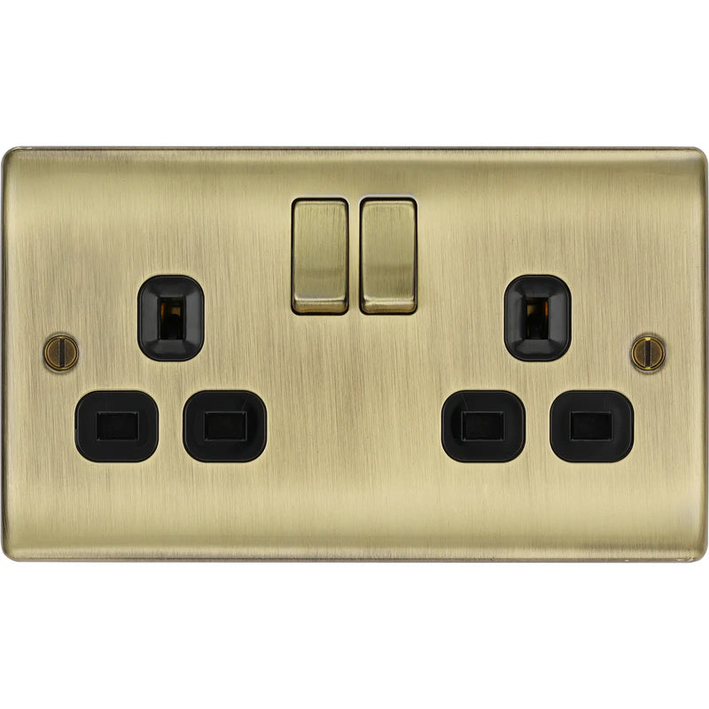 BG Electrical Nexus Metal Antique Brass - Double, switched, single pole