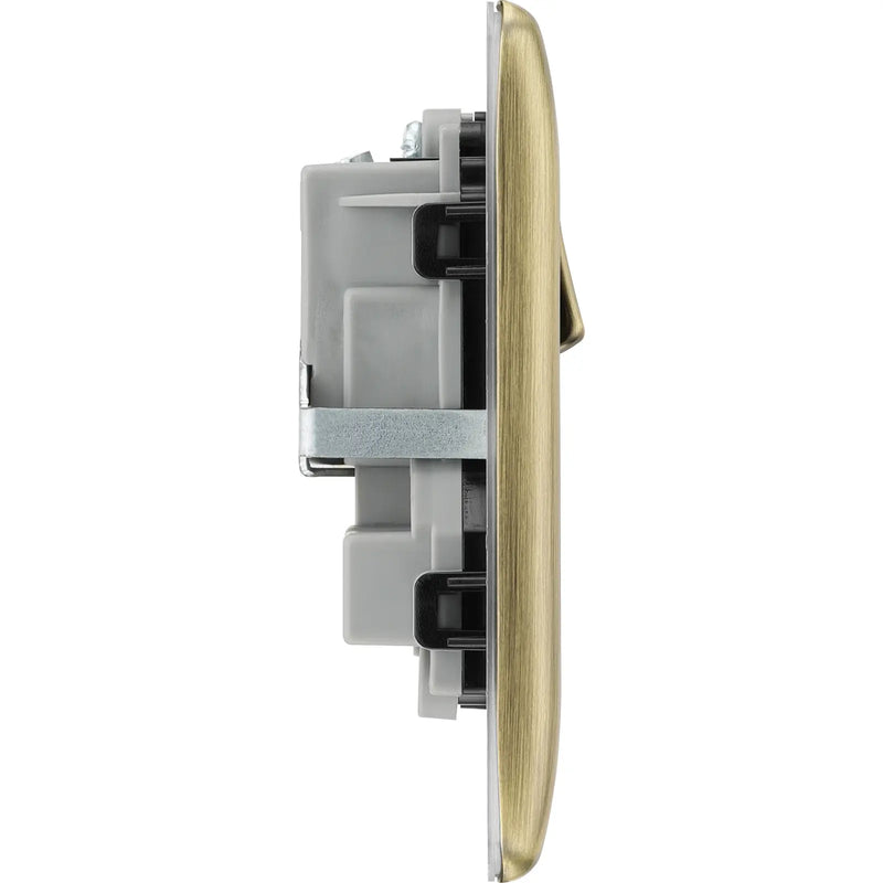 BG Electrical Nexus Metal Antique Brass - Double, switched, single pole
