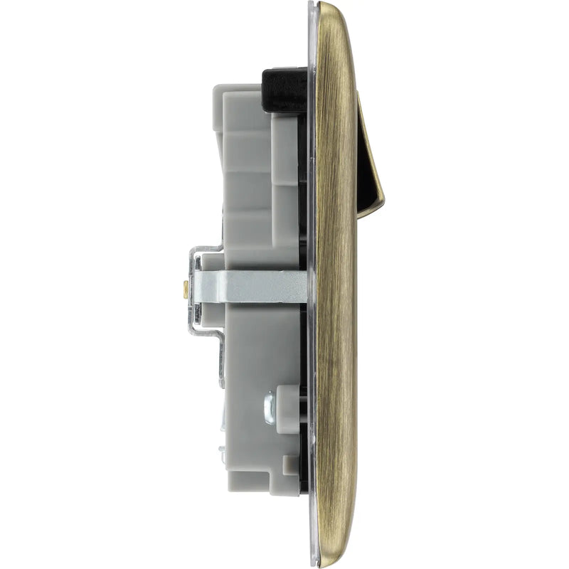 BG Electrical Nexus Metal Antique Brass - Double switched single pole, with USB A + C (45W)