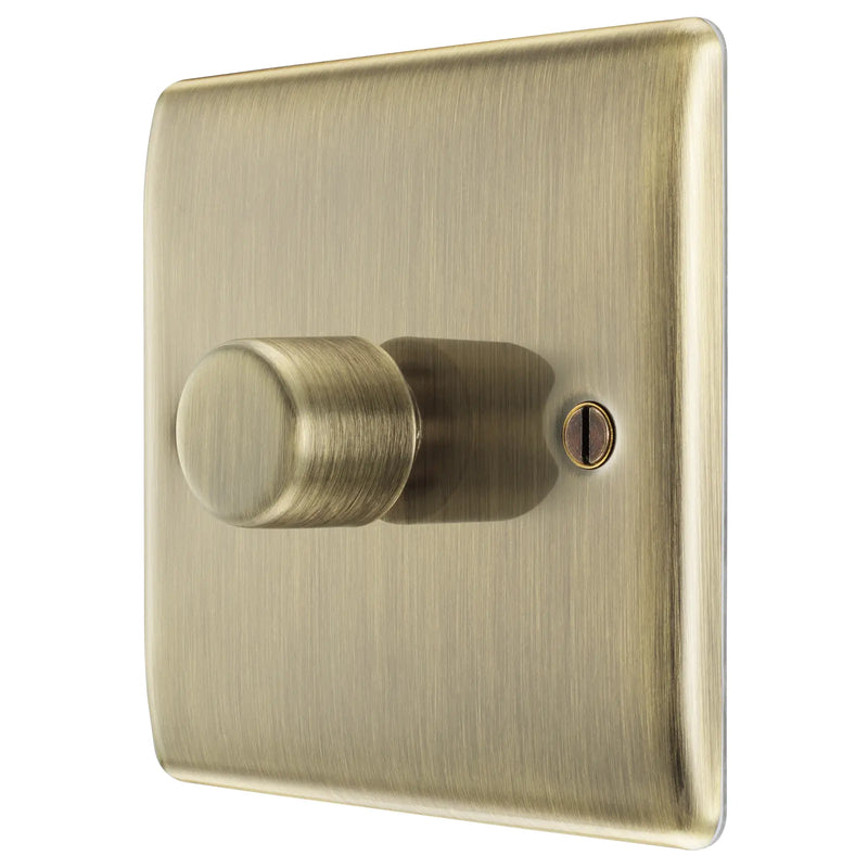 BG Electrical Nexus Metal Antique Brass - Single, 2 way push 200W