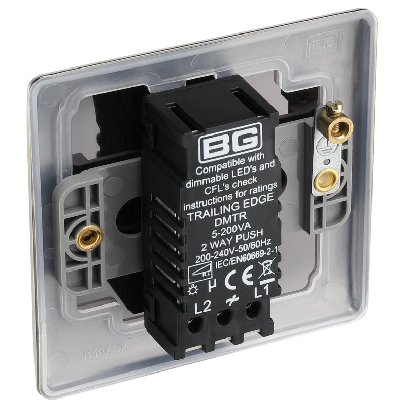 BG Electrical Nexus Metal Antique Brass - Single, 2 way push 200W