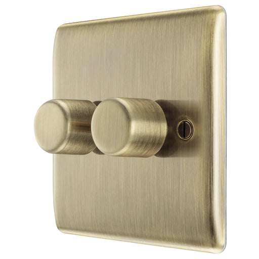 BG Electrical Nexus Metal Antique Brass - Double, 2 way push 200W