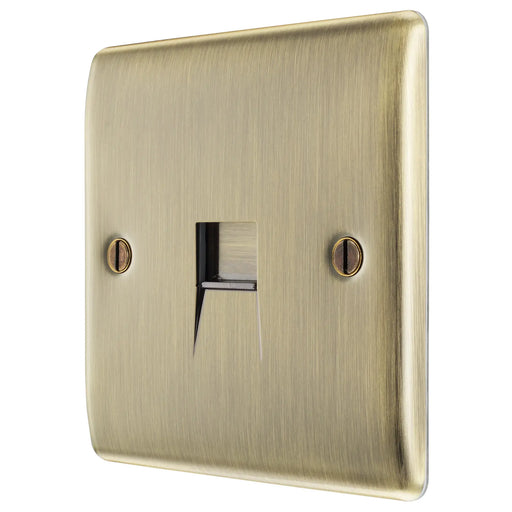 BG Electrical Nexus Metal Antique Brass - Single, telephone socket, secondary