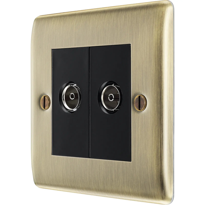 BG Electrical Nexus Metal Antique Brass - Double co-axial