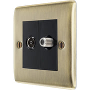 BG Electrical Nexus Metal Antique Brass - Double satellite and co-axial