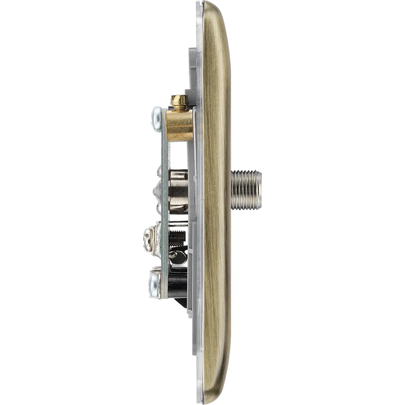 BG Electrical Nexus Metal Antique Brass - Double satellite and co-axial