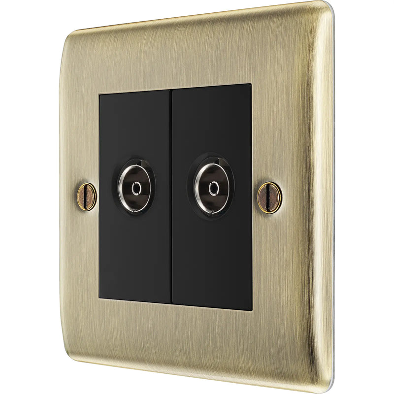 BG Electrical Nexus Metal Antique Brass - Double isolated, co-axial