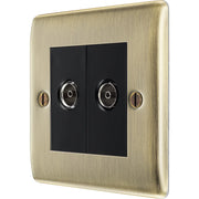 BG Electrical Nexus Metal Antique Brass - Double, TV/FM