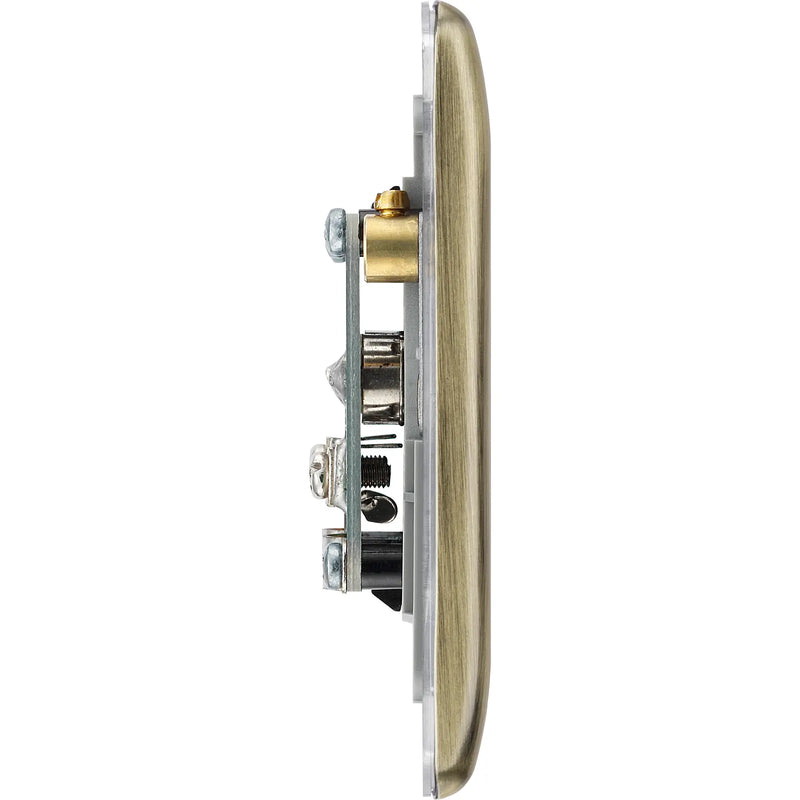 BG Electrical Nexus Metal Antique Brass - Double, TV/FM