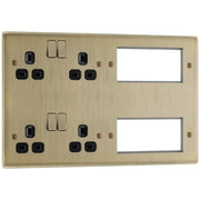 BG Electrical Nexus Metal Antique Brass - 2 x double, switched, double pole, 8 Euro Module