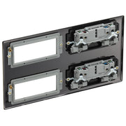 BG Electrical Nexus Metal Antique Brass - 2 x double, switched, double pole, 8 Euro Module