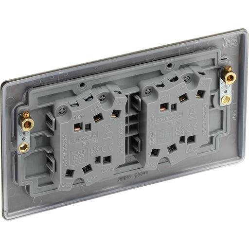 BG Electrical Nexus Metal Antique Brass - Quadruple, 2 way switch