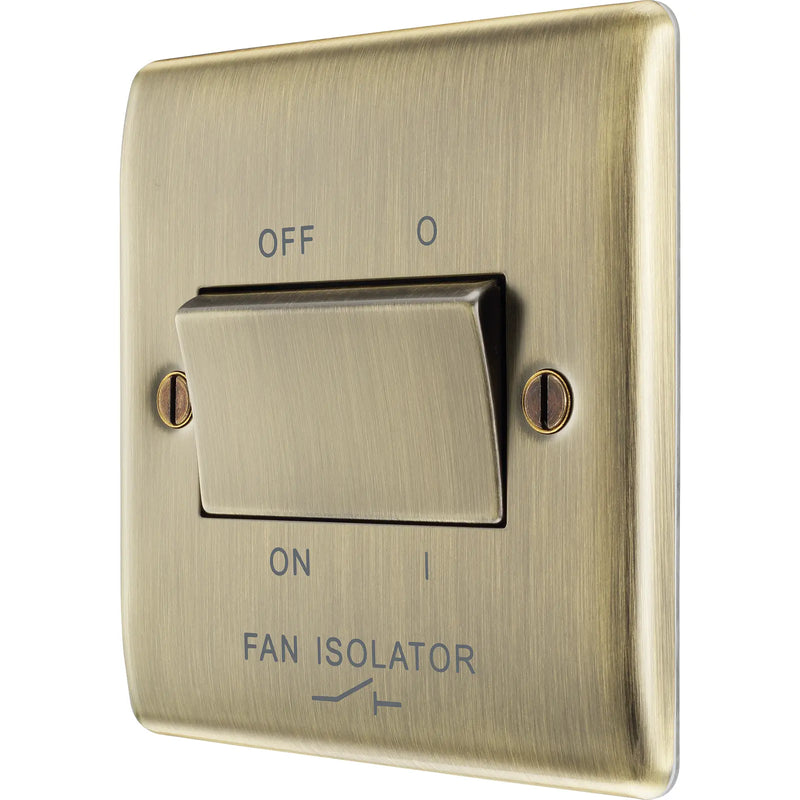 BG Electrical Nexus Metal Antique Brass - Triple pole fan isolator