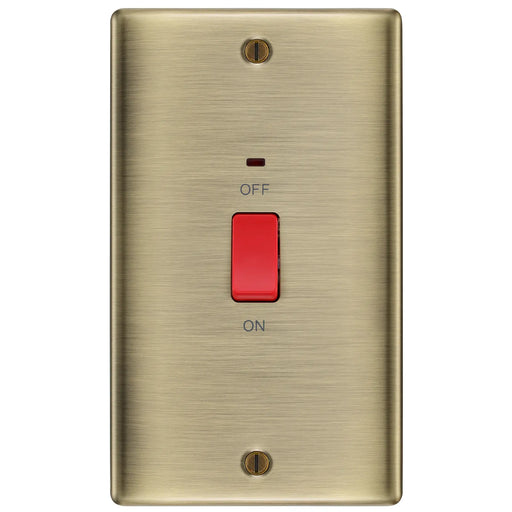 BG Electrical Nexus Metal Antique Brass - 45A, double pole, large plate, with indicator