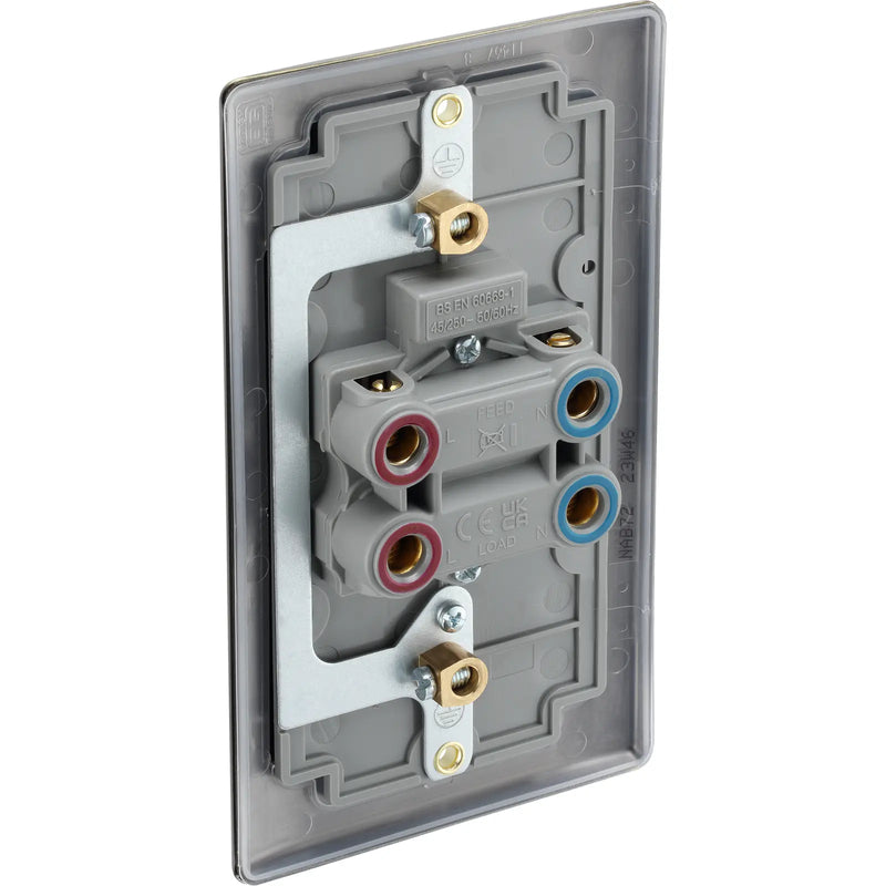 BG Electrical Nexus Metal Antique Brass - 45A, double pole, large plate, with indicator