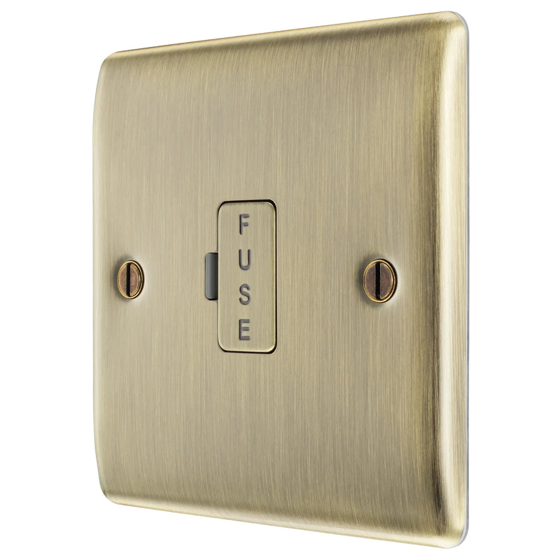 BG Electrical Nexus Metal Antique Brass - Unswitched and fused