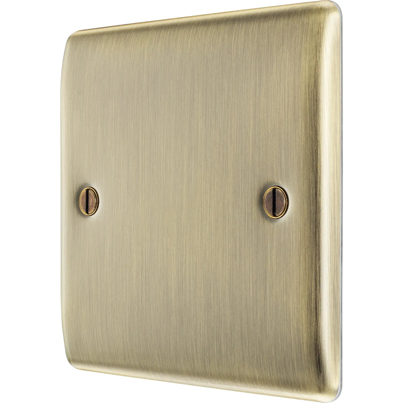 BG Electrical Nexus Metal Antique Brass - Single, blank plate