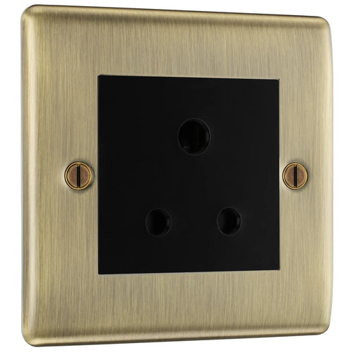 BG Electrical Nexus Metal Antique Brass - 5A, single, unswitched, round pin