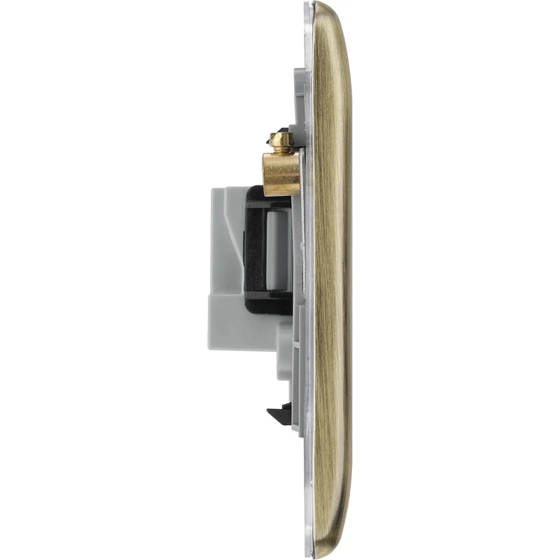BG Electrical Nexus Metal Antique Brass - 2A, single, unswitched, round pin