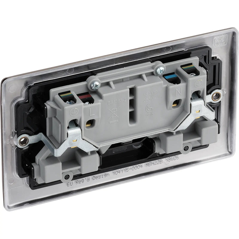 BG Electrical Nexus Metal Black Nickel - Double switched, double pole