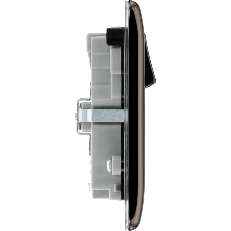 BG Electrical Nexus Metal Black Nickel - Double switched single pole, with USB A + C (22W)