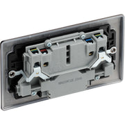 BG Electrical Nexus Metal Black Nickel - Double switched single pole, with USB A + C (12W)