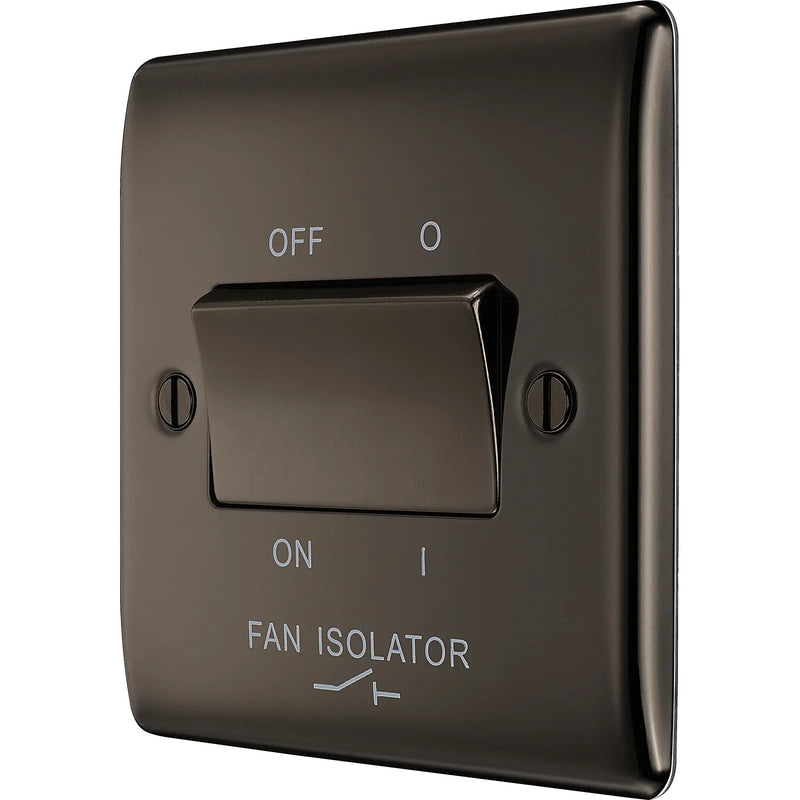 BG Electrical Nexus Metal Black Nickel - Triple pole fan isolator