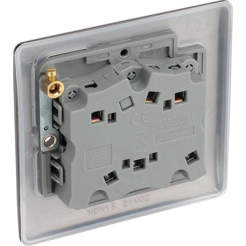 BG Electrical Nexus Metal Black Nickel - Triple pole fan isolator