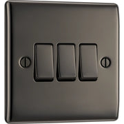 BG Electrical Nexus Metal Black Nickel - Triple, 2 way switch