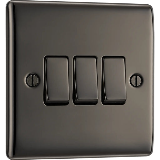 BG Electrical Nexus Metal Black Nickel - Triple, 2 way switch